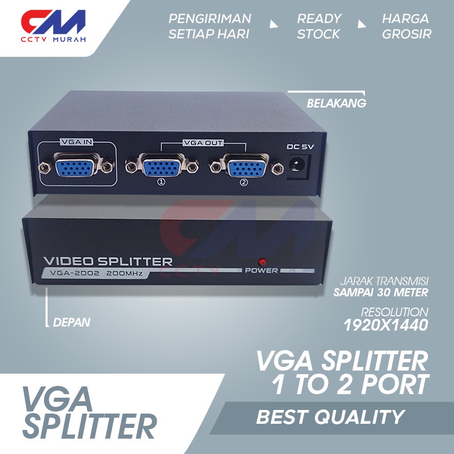 VGA SPLITTER 1 X 2 || VGA SPLITTER 2 PORT || VGA 1 IN 2 OUT