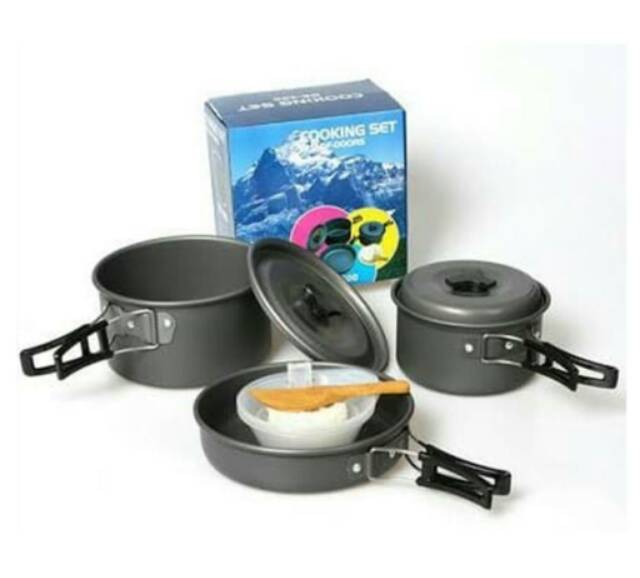 Cooking set DS300 Nesting 3-4 Person Peket wajan portable isi 3 Camping outdoor