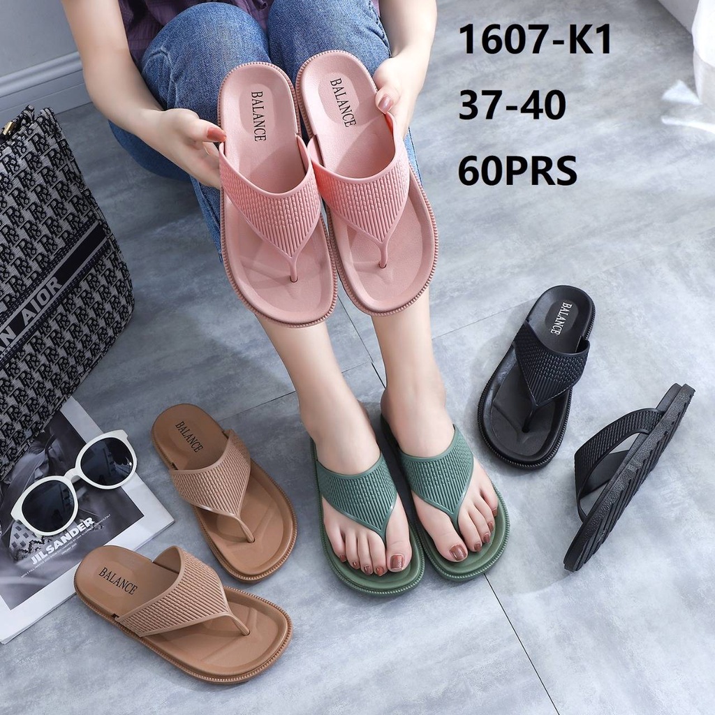 Sandal Jepit Wanita Karet Import BALANCE Motif polos/ 1607-K1