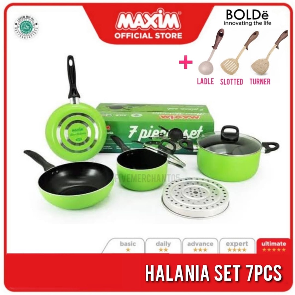 Panci Set Maxim Halania 7pcs Panci Teflon Maxim Panci Maxim Set Halania Frypan Telfon Halania