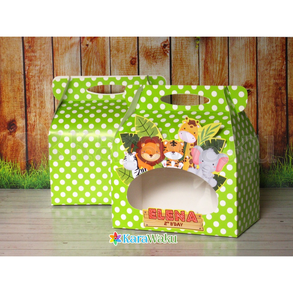Box Snack / Goodie Bag Ultah Karakter Animal / Zoo / Jungle