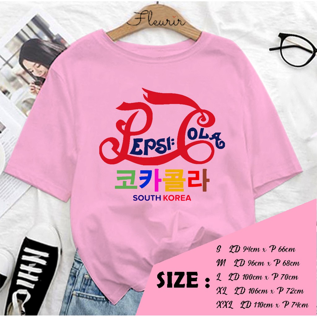 FLEURIR - KAOS WANITA PEPSI KOREA DEWASA LENGAN PENDEK TUMBLR TEE UNISEX