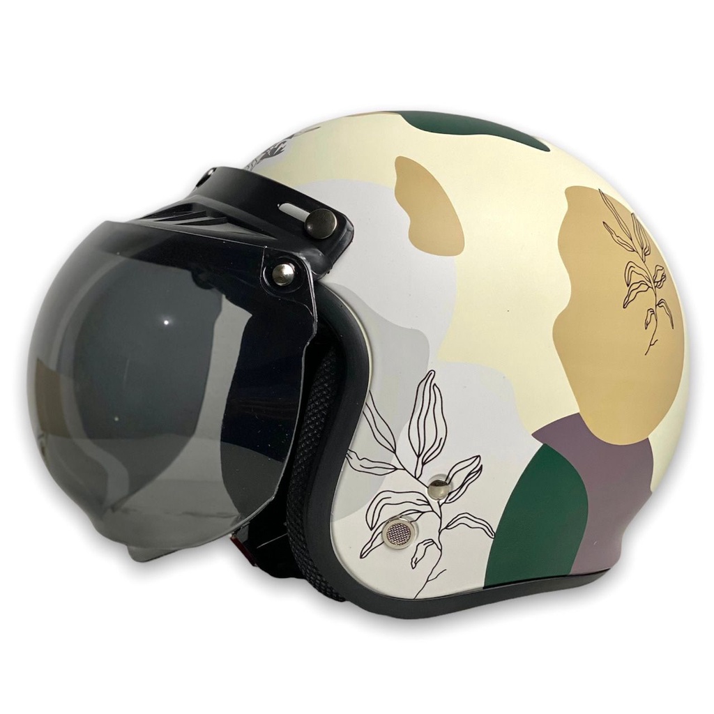 HELM BOGO RETRO DEWASA WANITA CEWEK FULL LEHER AESTHETIC TERBARU