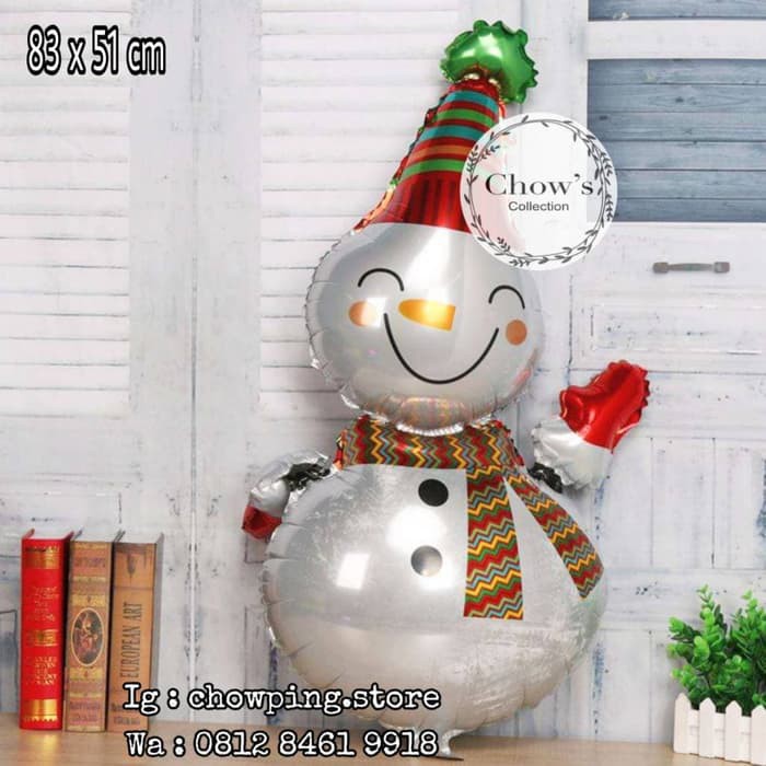 Balon Foil Natal / Merry Christmas Snowman / Boneka Salju Jumbo