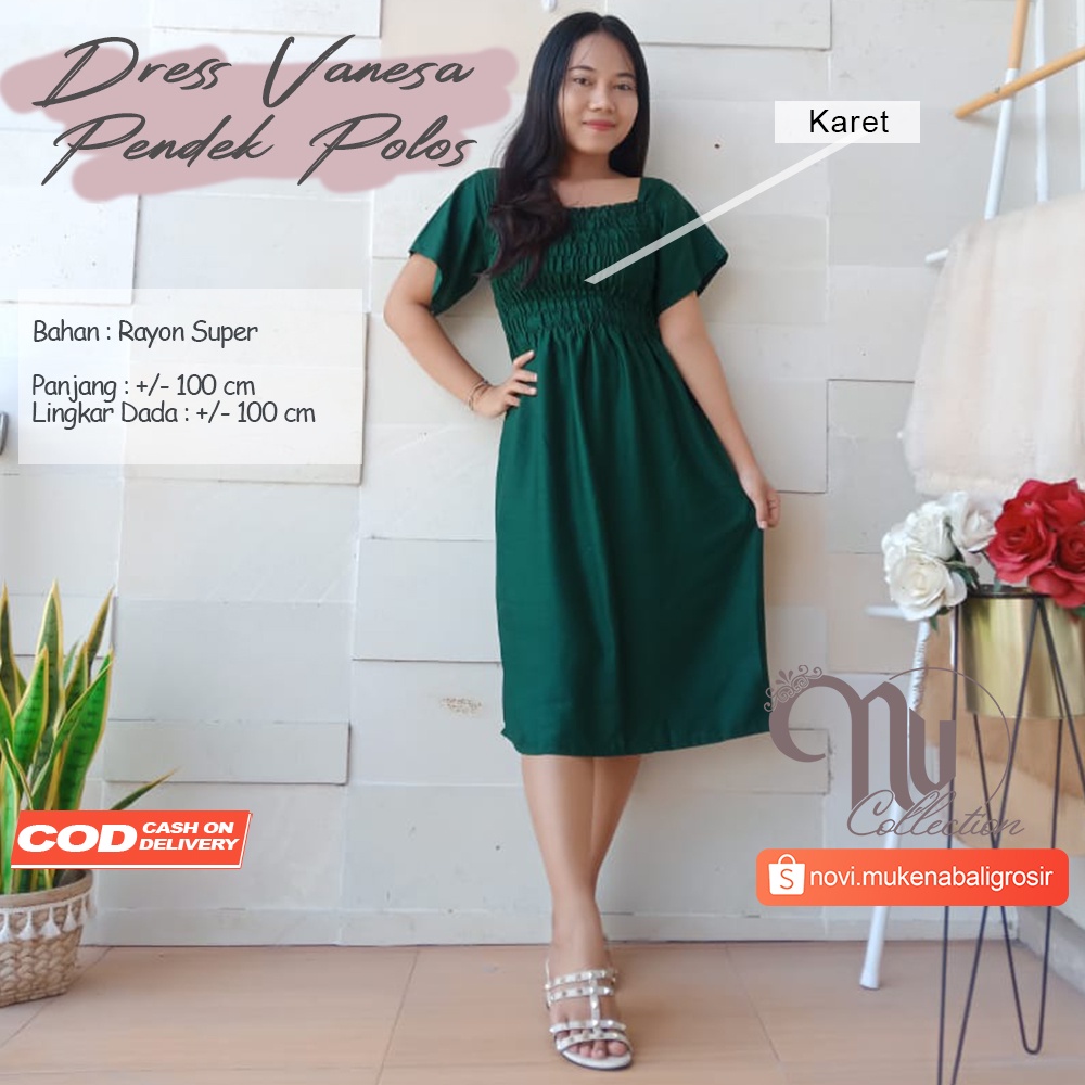 DASTER BALIKU /DASTER VANESA PENDEK POLOS/DRESS PENDEK/DRESS MURAH