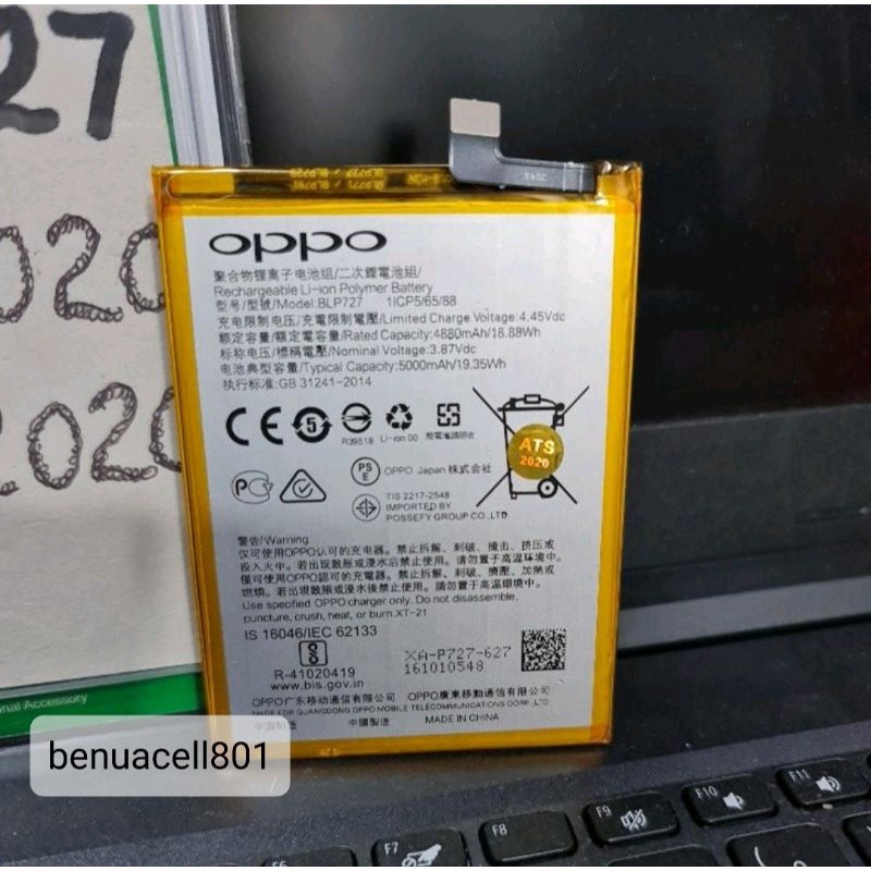 batterai battery batrai tanam Oppo BLP-727 A5 2020 A9 2020