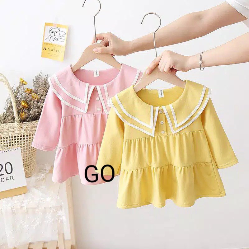 gos DRESS TAKASHI COLLAR 5889 EBV Baju Dress Anak Perempuan Import