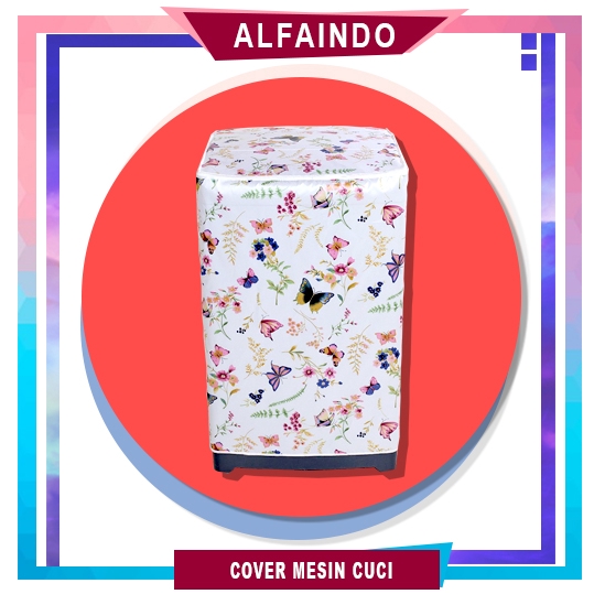 Alfaindo Cover Mesin Cuci Penutup Plastik Peva WMC005 Motif Kupu