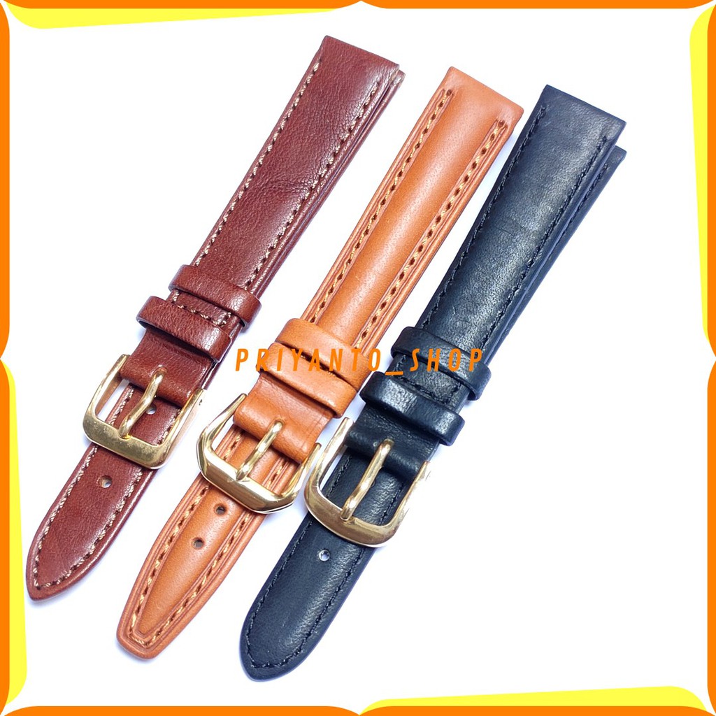 Tali Jam Tangan Kulit wanita14mm Leathers Strap Watch Wanita 14mm Buckle Glod