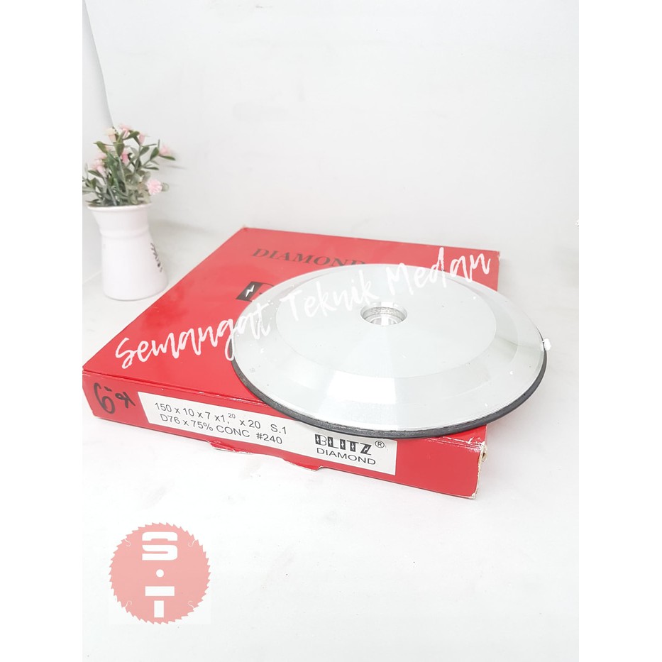 DIAMOND ASAH BATU POLES MATA TCT 6" #240 1sisi 1 Sisi 6 Inch BLITZ
