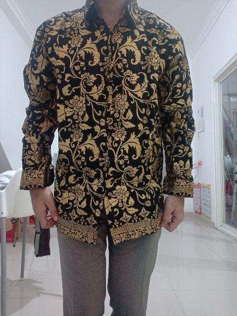 Kemeja Batik Pria Lengan Panjang Bakung