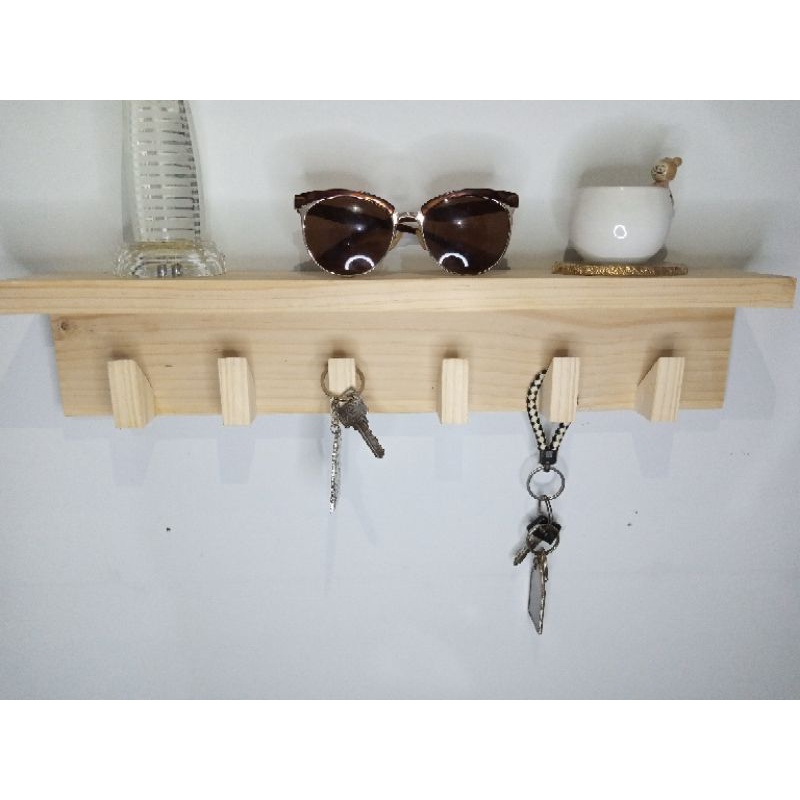 Rak dinding Rak tempel tempat gantungan baju  rak foto, gantungan tas rak kayu serbaguna  kapstok  v