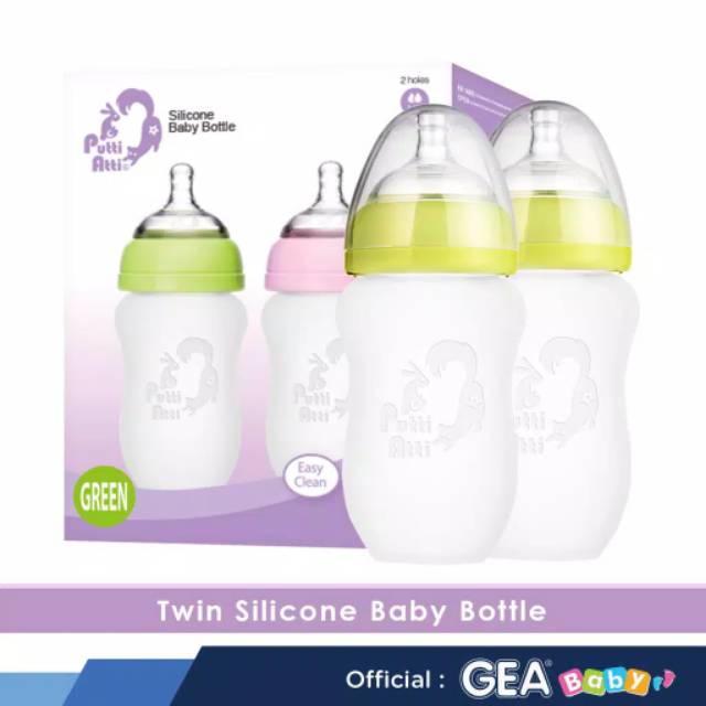 Silicon baby bottle putti atti 160ml dan 260ml twin pack...perpack isi 2