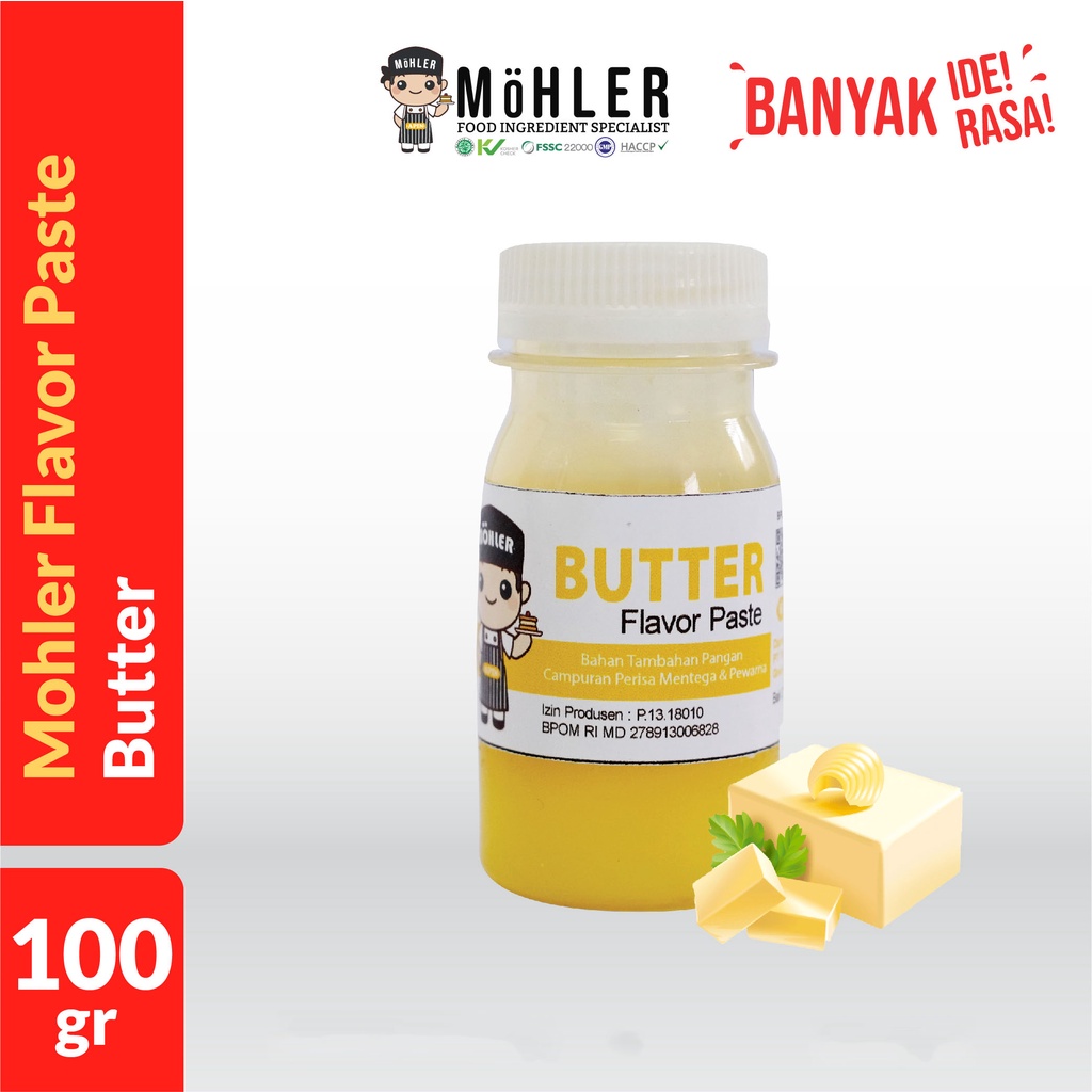 MOHLER Pasta perisa pewarna MENTEGA / BUTTER (KLIK KOMBO HEMAT UNTUK BELI 1 GRATIS 1)