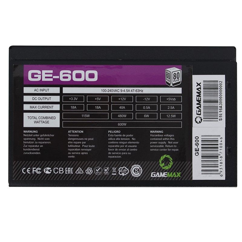 GAMEMAX Eco Gamer 600W GE 600