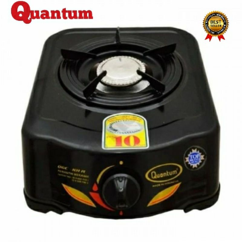 Kompor QUANTUM 1 Tungku + Selang + Regulator Caisar Paket 3 In 1 KOMPOR GAS QUANTUM QGC-101 R SNI