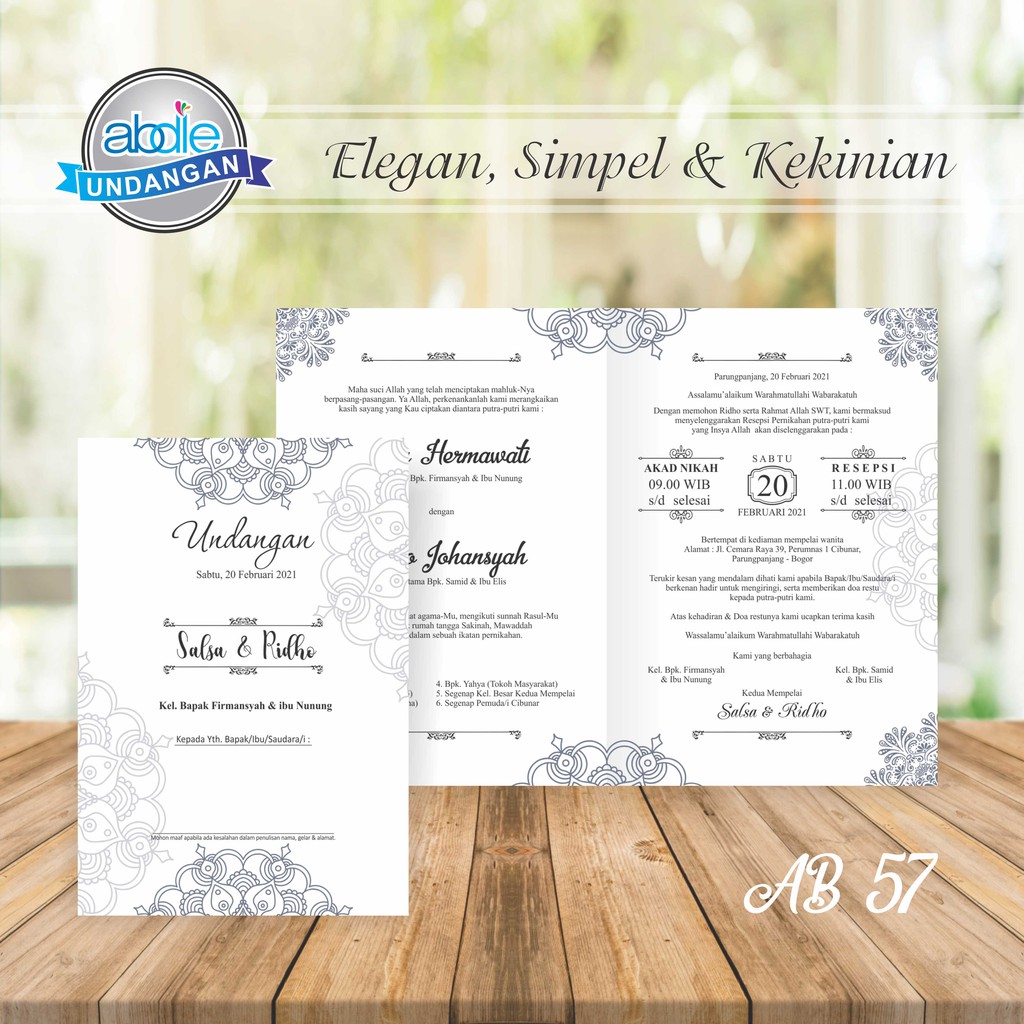 UNDANGAN PERNIKAHAN VINTAGE RUSTIC UNIK LUCU MURAH MERIAH