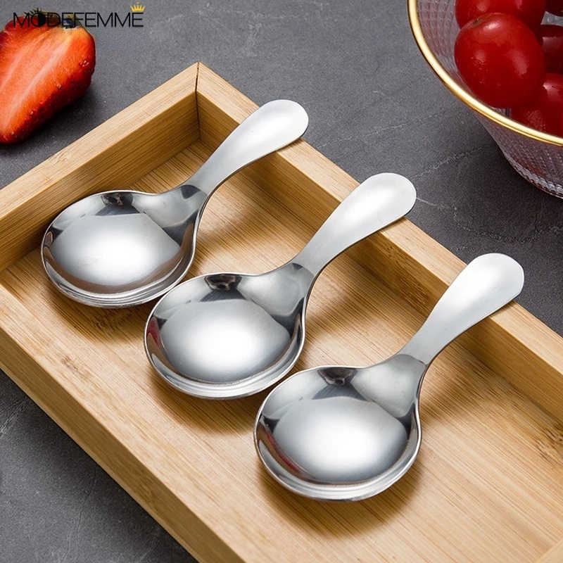 Sendok Es Krim / Kue / Dessert Bahan Stainless Steel Dengan Gagang Pendek