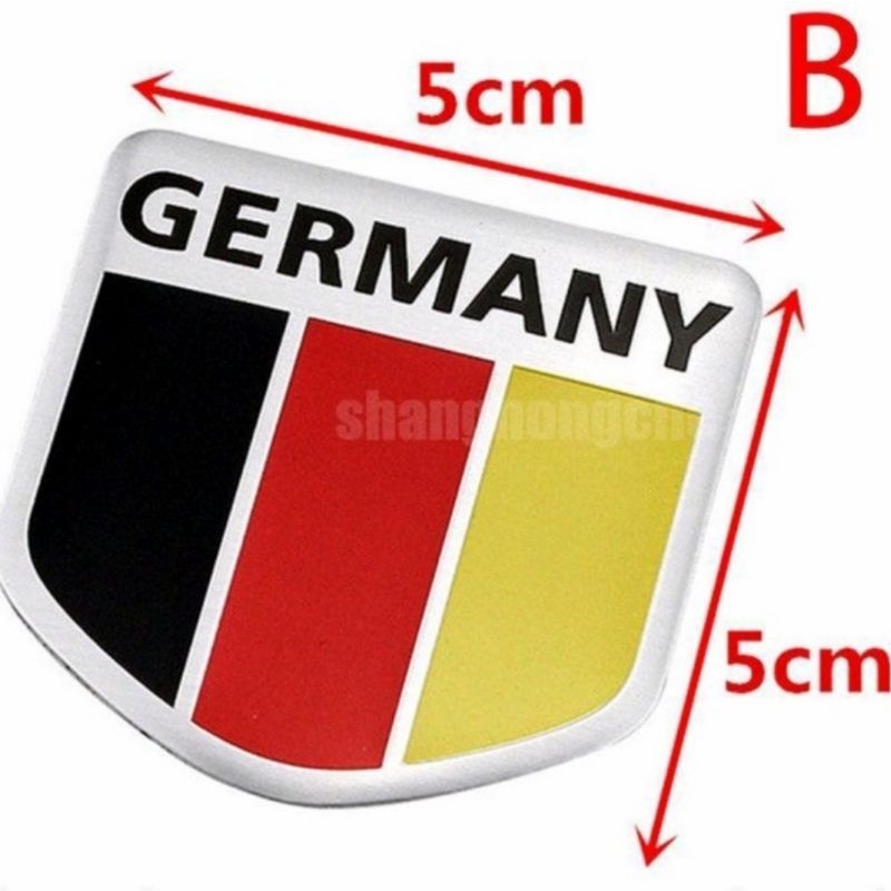 Stiker Emblem Mobil Bendera JERMAN GERMANY Bahan Aluminium