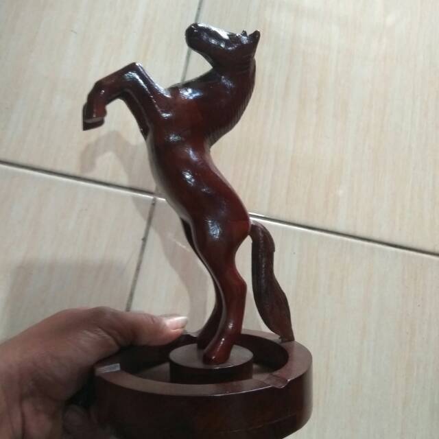 Asbak Motif kuda Kayu jati