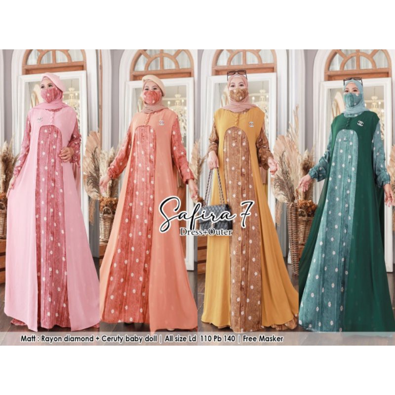 Humaira99 Gamis syari set outer dress safira vol 7