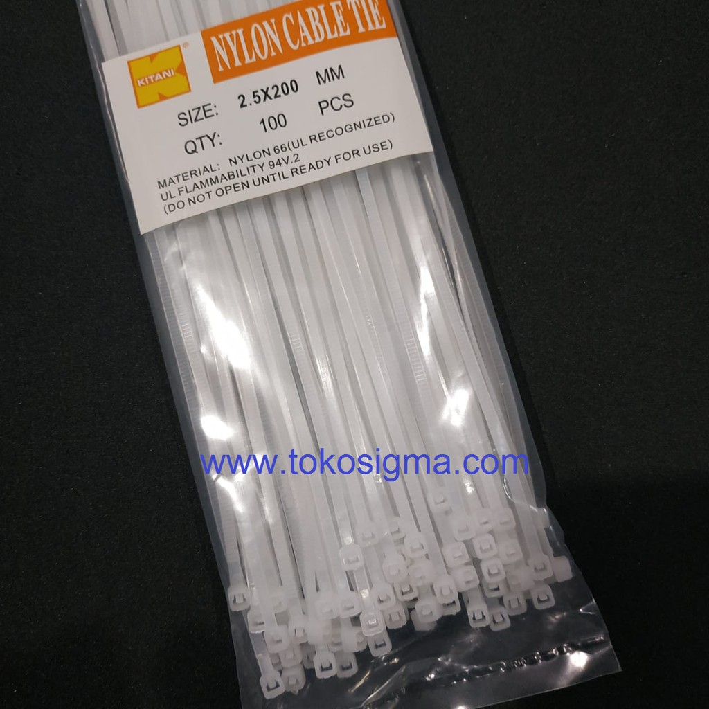 NYLON CABLE TIE - KABEL TIES KITANI 2.5x200mm Pengikat Kabel Tis Putih