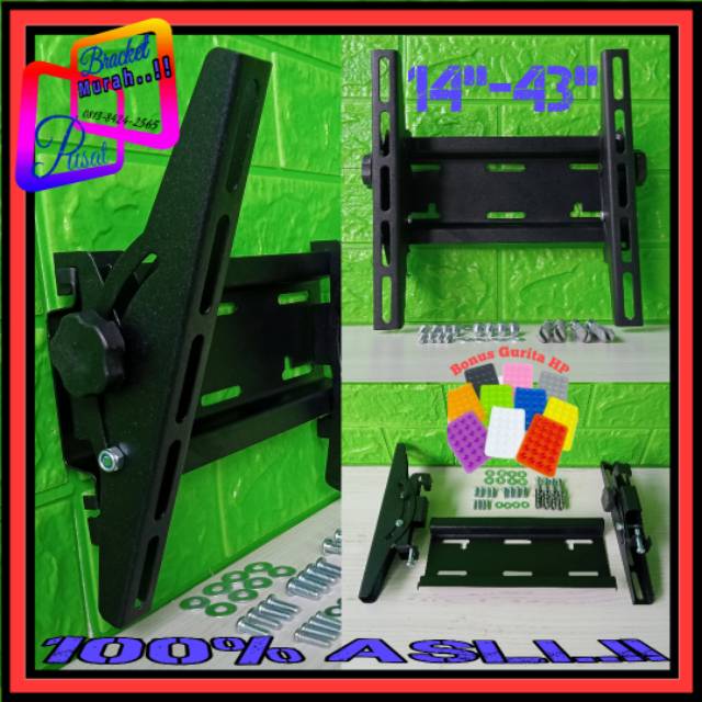 Bracket Monitor Bracket Tv 14&quot; up to 43&quot; Universal All series TV TERMURAH!!