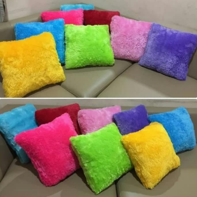 SARUNG BANTAL SOFA KURSI BULU GLOSSY Uk 40X40