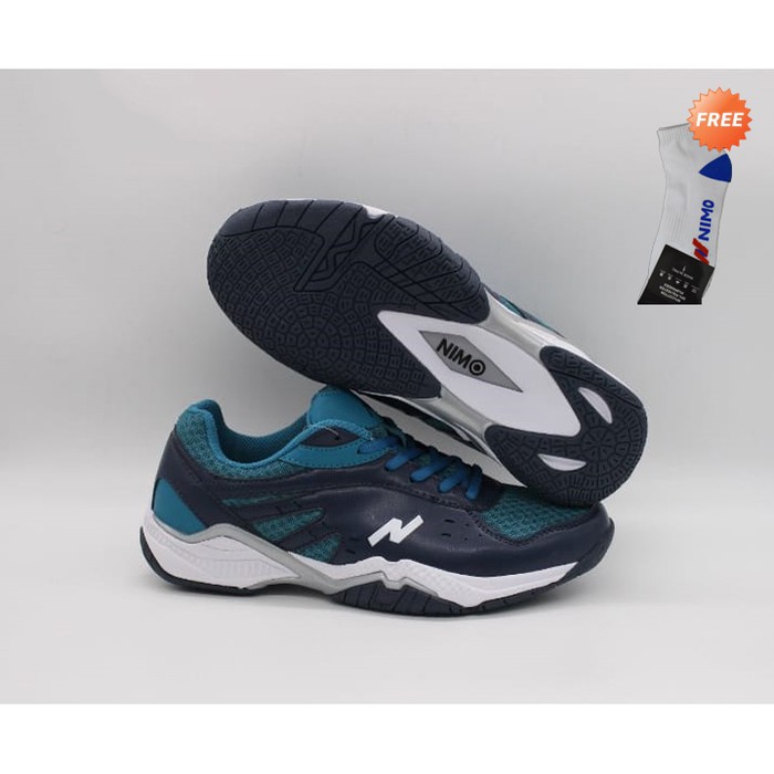 NIMO Sepatu Badminton Court King 03 Navy Green size 39-44 murah meriah - 39