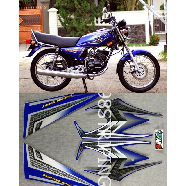 STRIPING RX KING BIRU PUTIH TAHUN 2004 STIKER LIS STANDAR ORI YAMAHA
