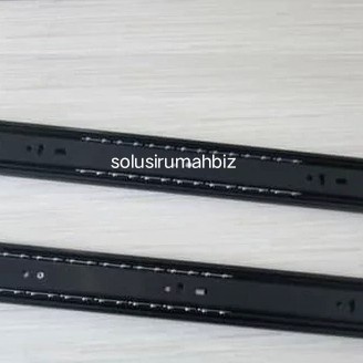 REL MEBEL 70CM LEBAR 45MM DOUBLE HITAM 700MM BESAR RAK PASANG SET RAIL