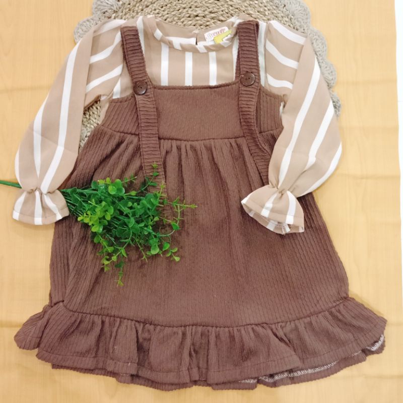 DRESS LEONI BAJU OVERALL ANAK 1-5TAHUN BEUZE