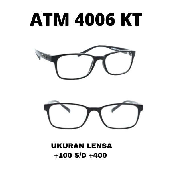 Kacamata Dua Lensa Baca Plus lensa putih ATM 4006 KT  +100 /+ 400