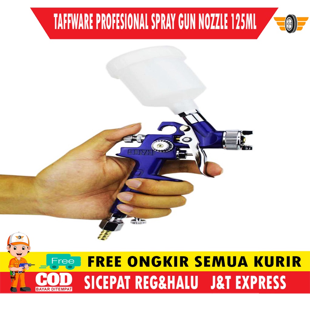 Paket Lengkap Spray Gun Profesional Alat Mesin Semprot Cat Manual Mini Mobil Original Taffware