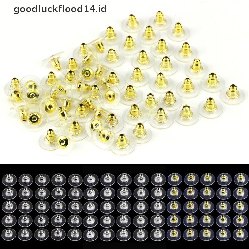 60pcs / Set Anting Tusuk Warna Silver / Gold Untuk Perhiasan