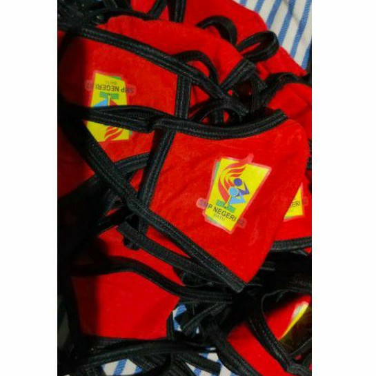 Masker kaos logo sablon tali list