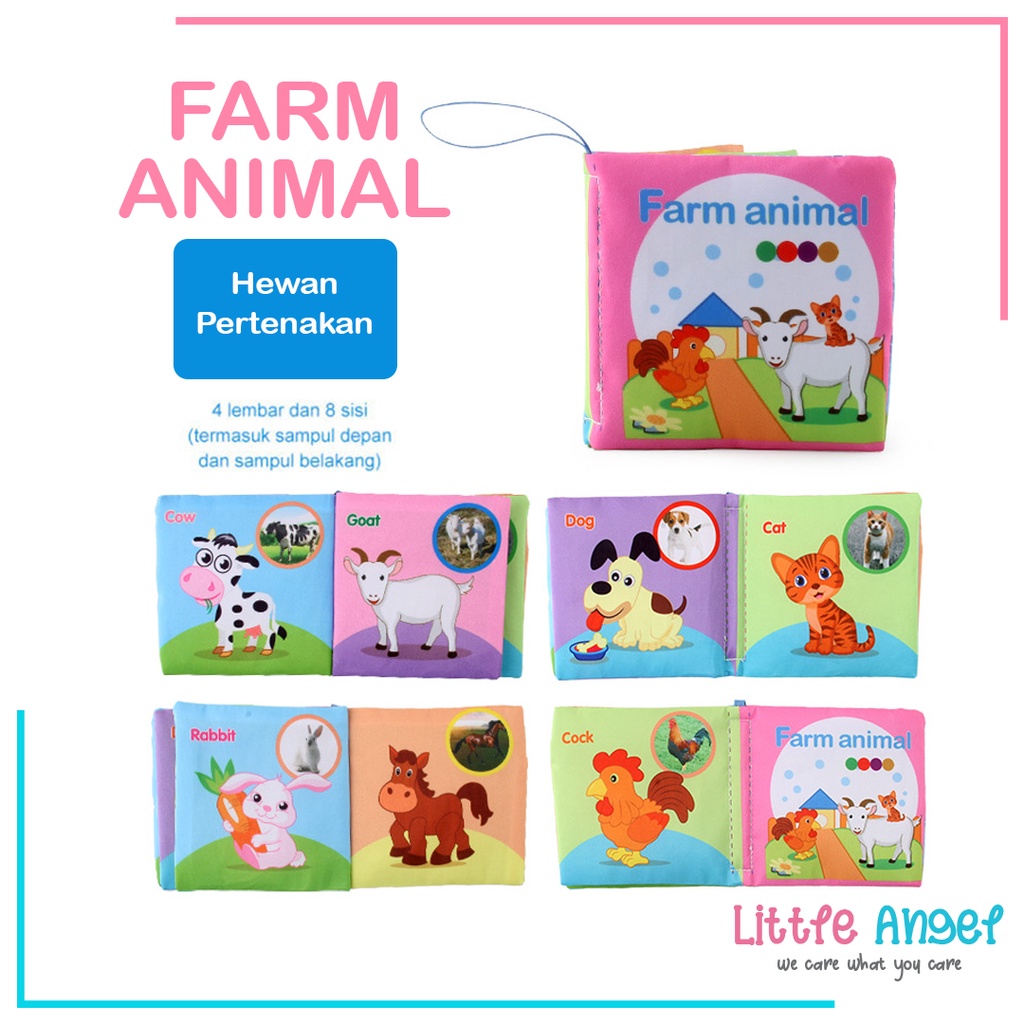 BUKU BANTAL MAINAN EDUKASI ANAK Buku Kain Bayi Karakter Anak Balita Belajar Cerita Gambar Edukatif Cloth Education Soft Book