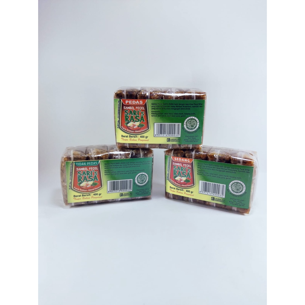 

kotakoi_mart Sambel Pecel / Sambel Kacang / Bumbu Pecel / Bumbu Kacang Instan 400 gram varian pedas, sedang, dan tidak pedas