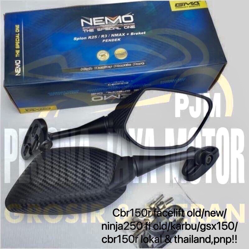 Spion R25 Pendek Carbon Original Merk NEMO Universal Spion Motor Fairing