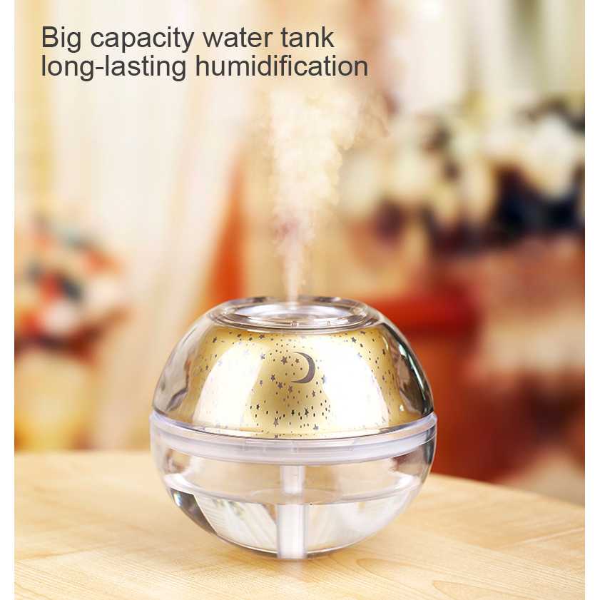 (BISA COD) RVOSTR  HUMI Humidifier LED Night Projection Lamp 500ml - HUMI H99