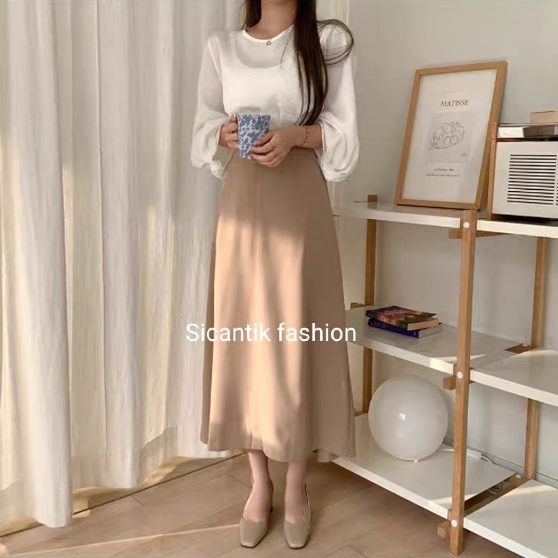 Rok Mini Wanita / Rok A-line Panjang PolosFormal Kerja Kantor / Rok Shakila