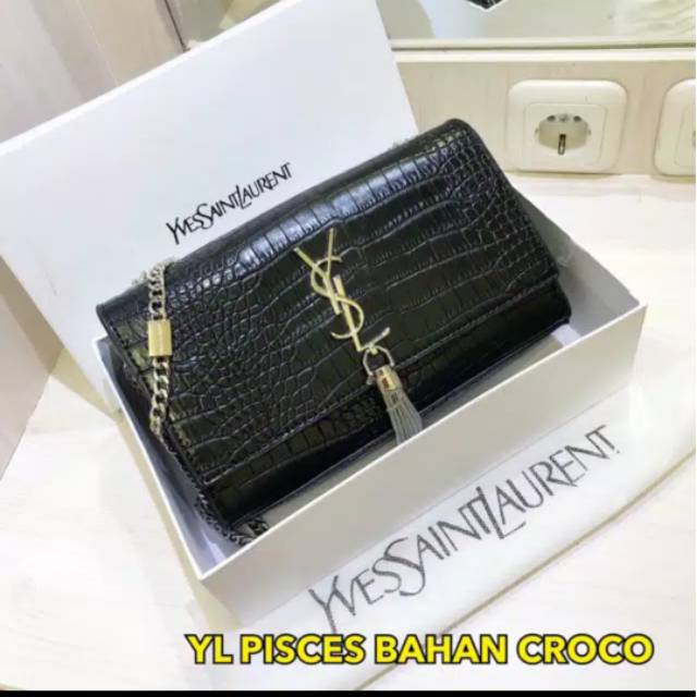 YSL tas selempang bahan croco
