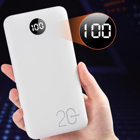 ♠ Power Bank 20000 mAh 10000 mAh Powerbank Dual USB Output 2 Input LED Display Murah Mini BASIKE ☀