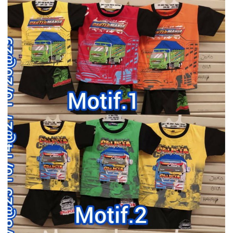 SETELAN BAJU TRUCK ANAK KIDS BEST SELLER DRIVER MANIA 1-8 Thn