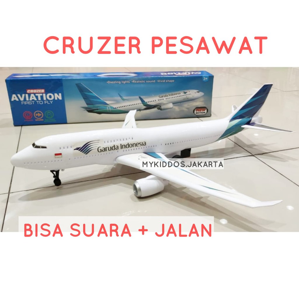 Cruzer Aviation Plane Bisa Gerak & Suara - Mainan Pesawat Anak [ORI]