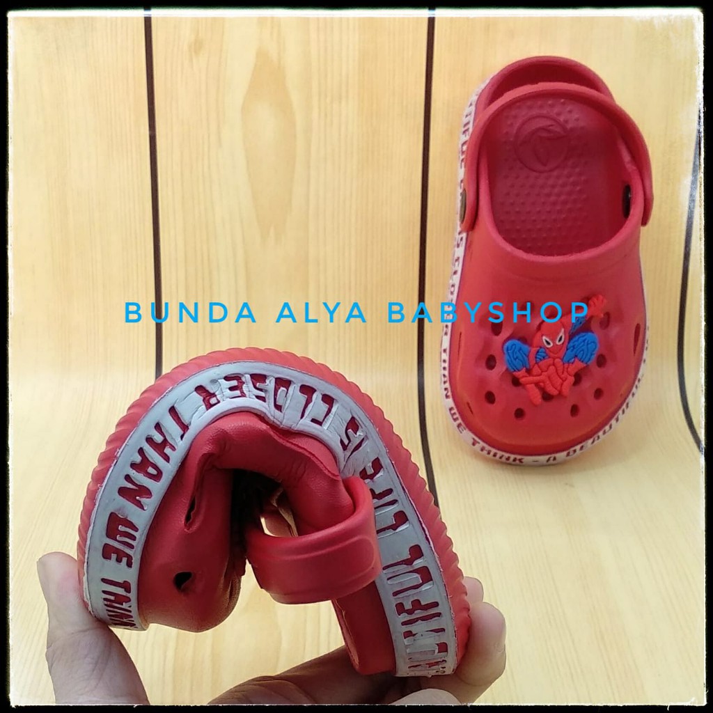 Sendal Anak Laki Laki Usia 1 2 3 4 5 Tahun MERAH Size 18 - 29 - Sepatu Sandal Anak Cowok Karet Anti Licin