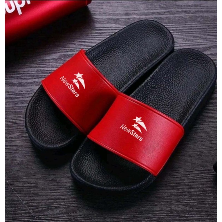 SANDAL SLOP PRIA TERBARU / SANDAL PRIA / SANDAL SLIDE / SANDAL KARET HITAM / SANDAL PRIA KEKINIAN /SANDAL DISTRO TERBARU NEW STAR