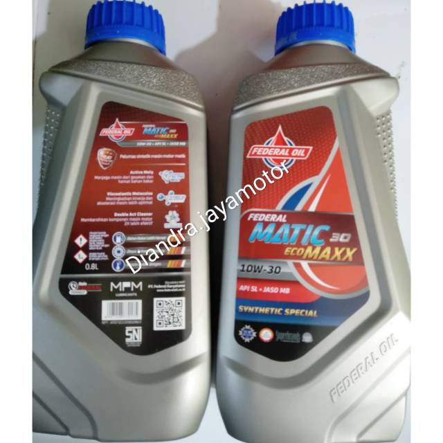 Oli mesin federal matic ecomaxx  0.8lt sae 10-30 for all matic