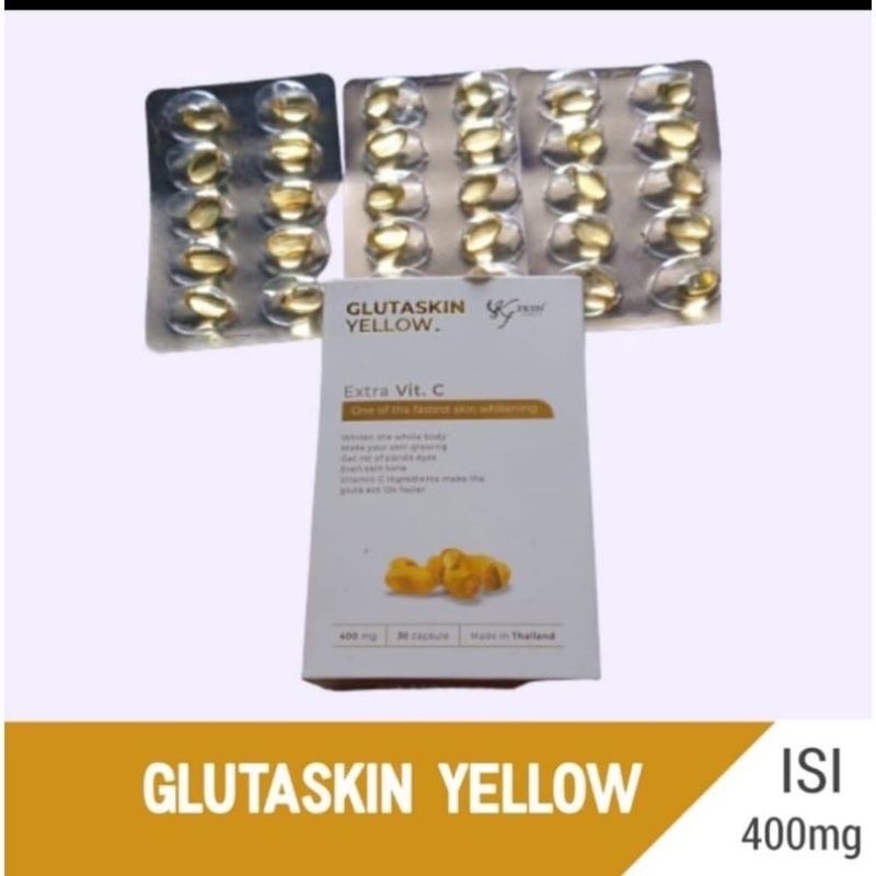 GLUTASKIN YELLOW BY LC BEAUTY/PEMUTIH SELURUH BADAN ISI 400mg