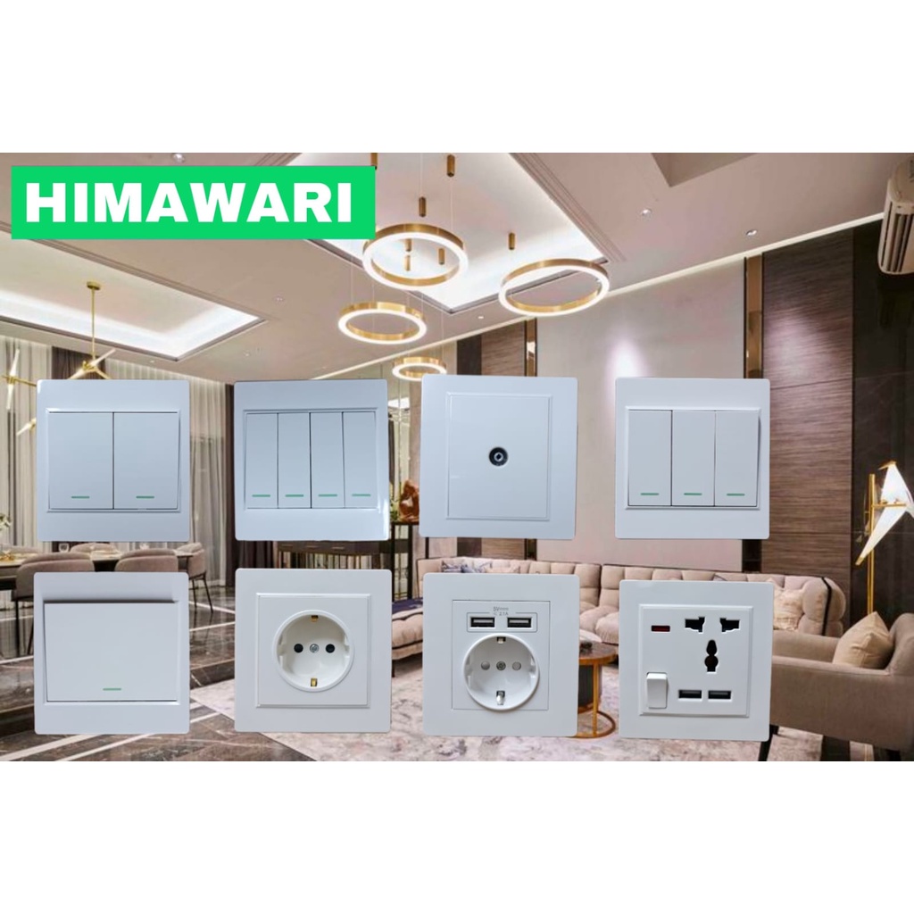 HImawari Saklar Engkel Saklar Ganda Stop Kontak TV Plus USB Stop Kontak Multi Saklar Triple Piano
